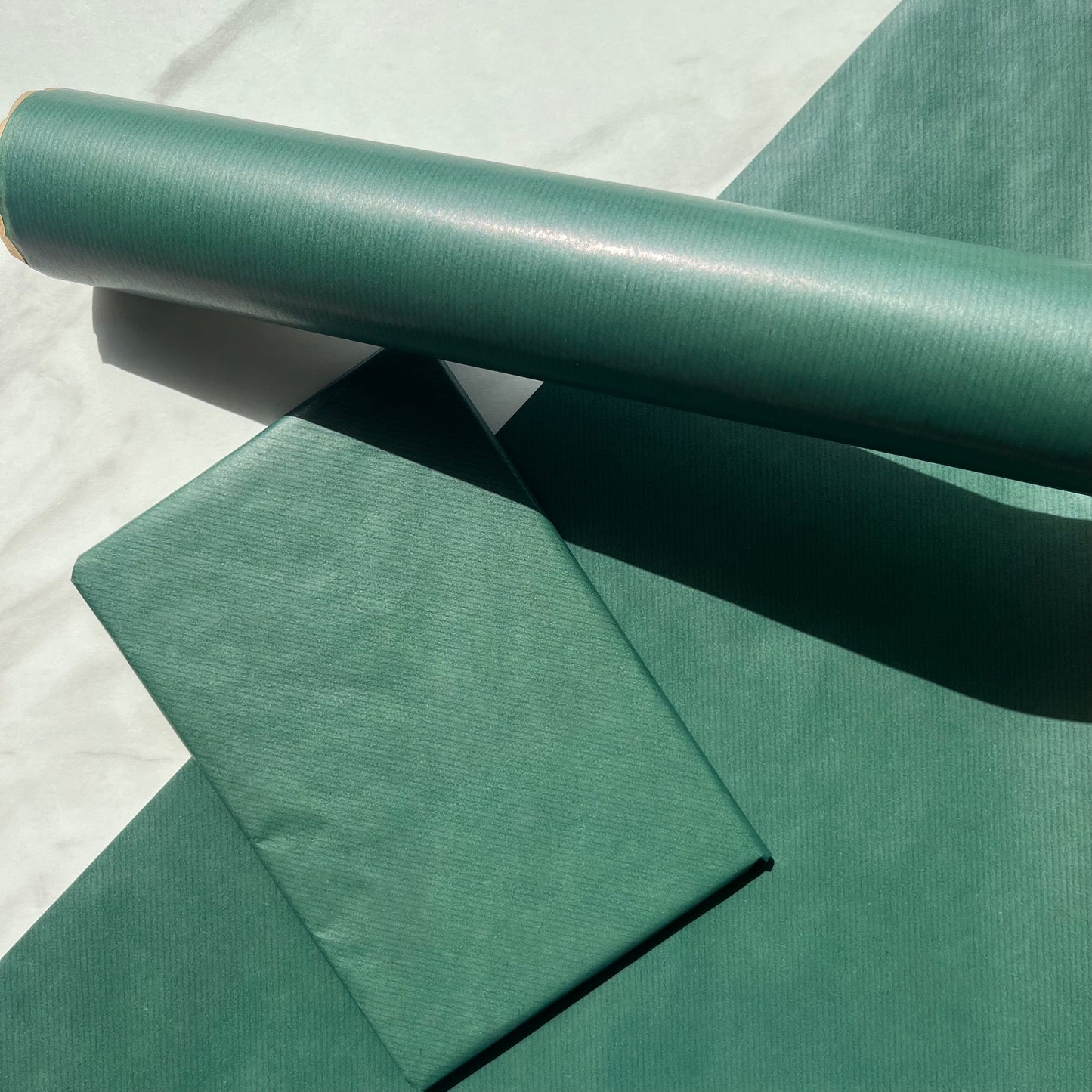 Wrapping Paper Green Lined 50CM Wide Eco Friendly, 100% Recycled Kraft | Recyclable, Sustainable, Plastic Free Gift Wrap