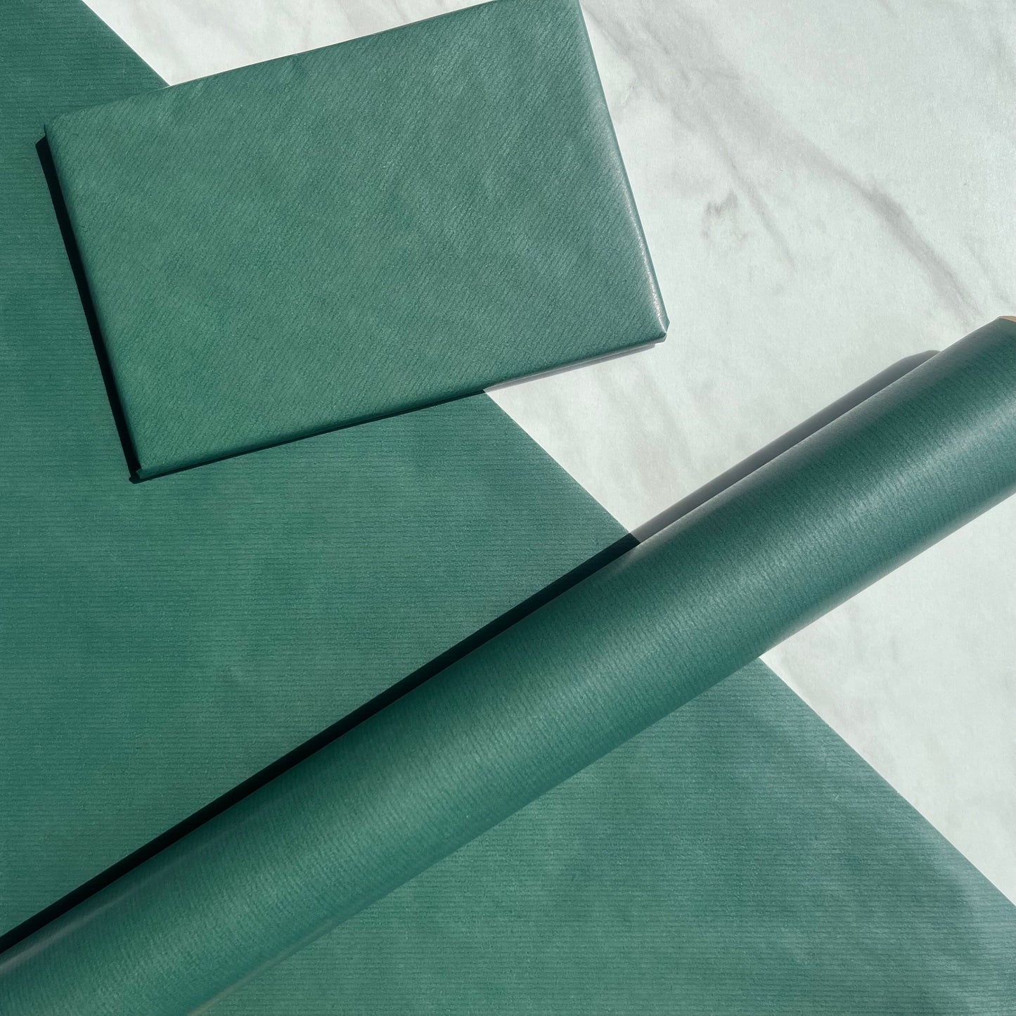 Wrapping Paper Green Lined 50CM Wide Eco Friendly, 100% Recycled Kraft | Recyclable, Sustainable, Plastic Free Gift Wrap