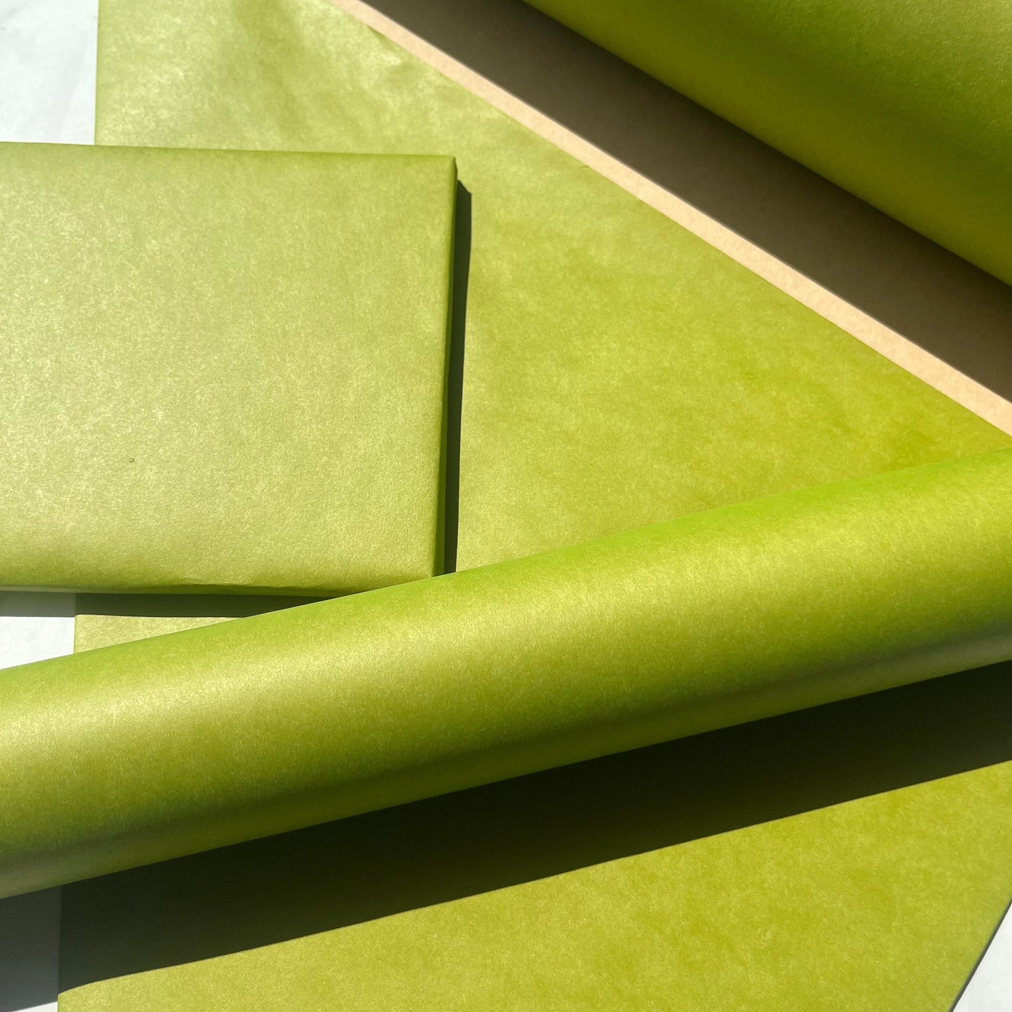 Wrapping Paper Matt Lime Green 50CM Wide Eco Friendly, 100% Recycled Kraft | Recyclable, Sustainable, Plastic Free Gift Wrap