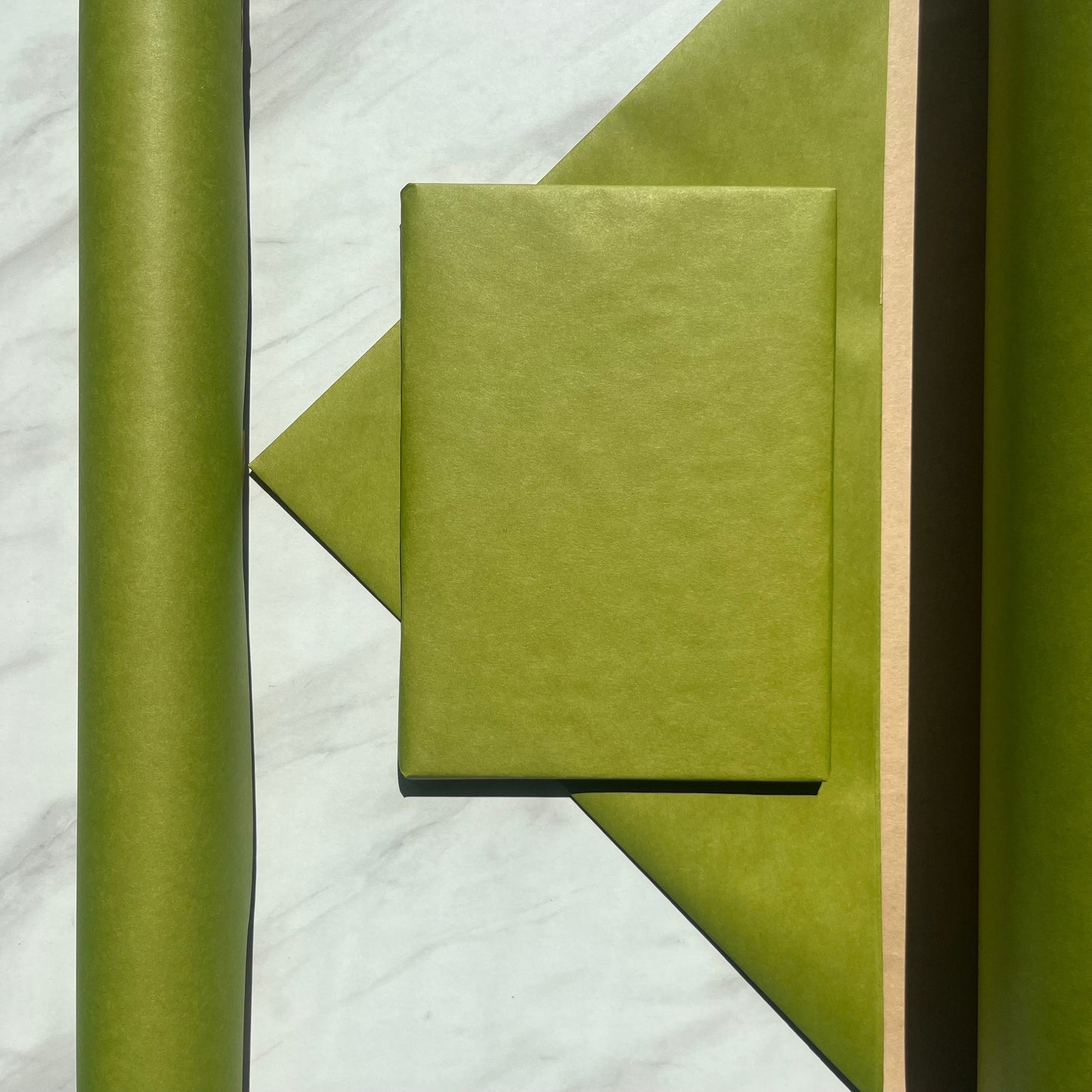 Wrapping Paper Matt Lime Green 50CM Wide Eco Friendly, 100% Recycled Kraft | Recyclable, Sustainable, Plastic Free Gift Wrap