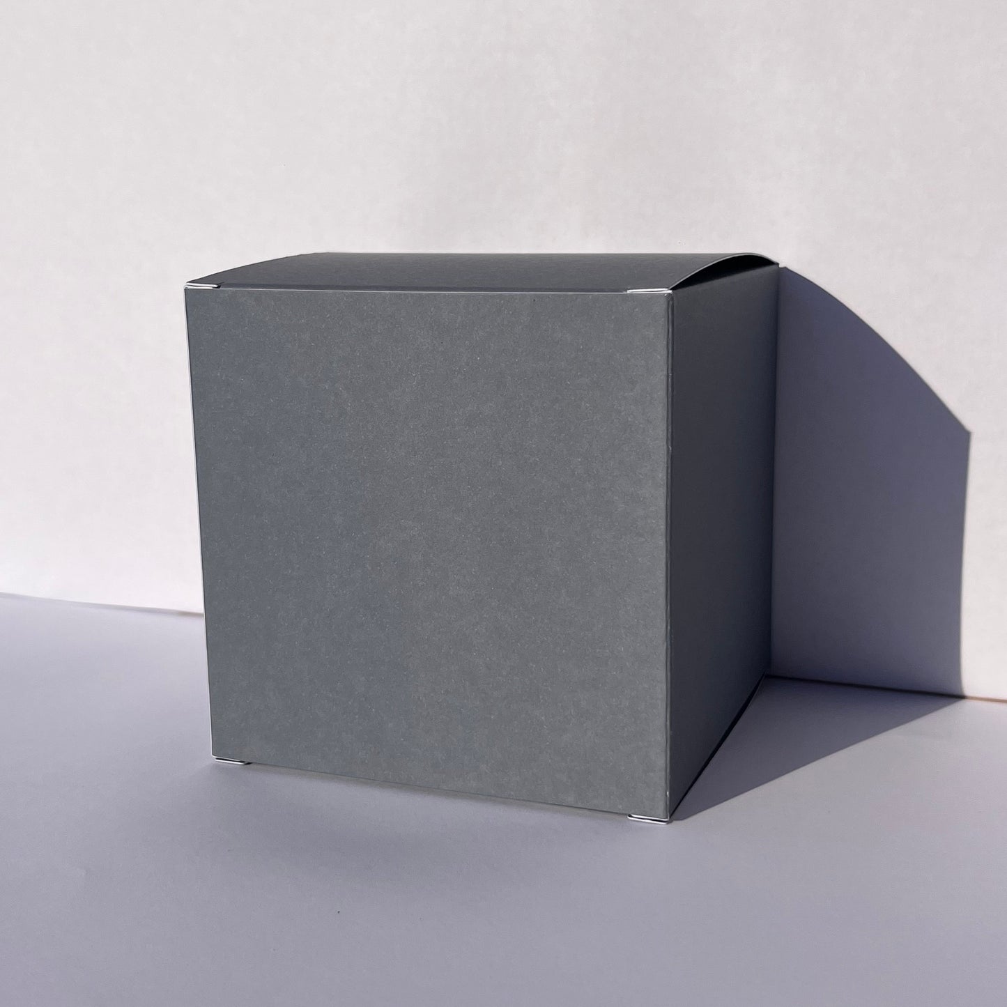 Balsam Grey Kraft Coloured Flat Pack Gift Candle Boxes 10x10x10 cm, Advent Calendar, Recycled and recyclable.