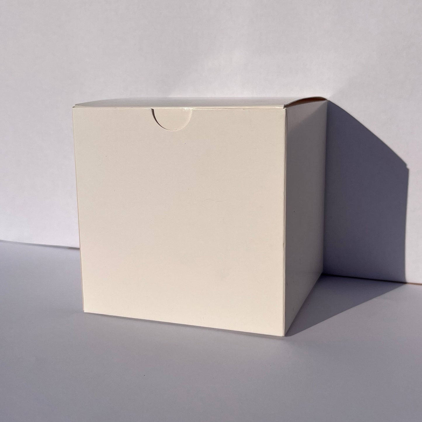 White Gloss Kraft Coloured Flat Pack Gift Candle Boxes 10x10x10 cm, Advent Calendar, Recycled and recyclable.