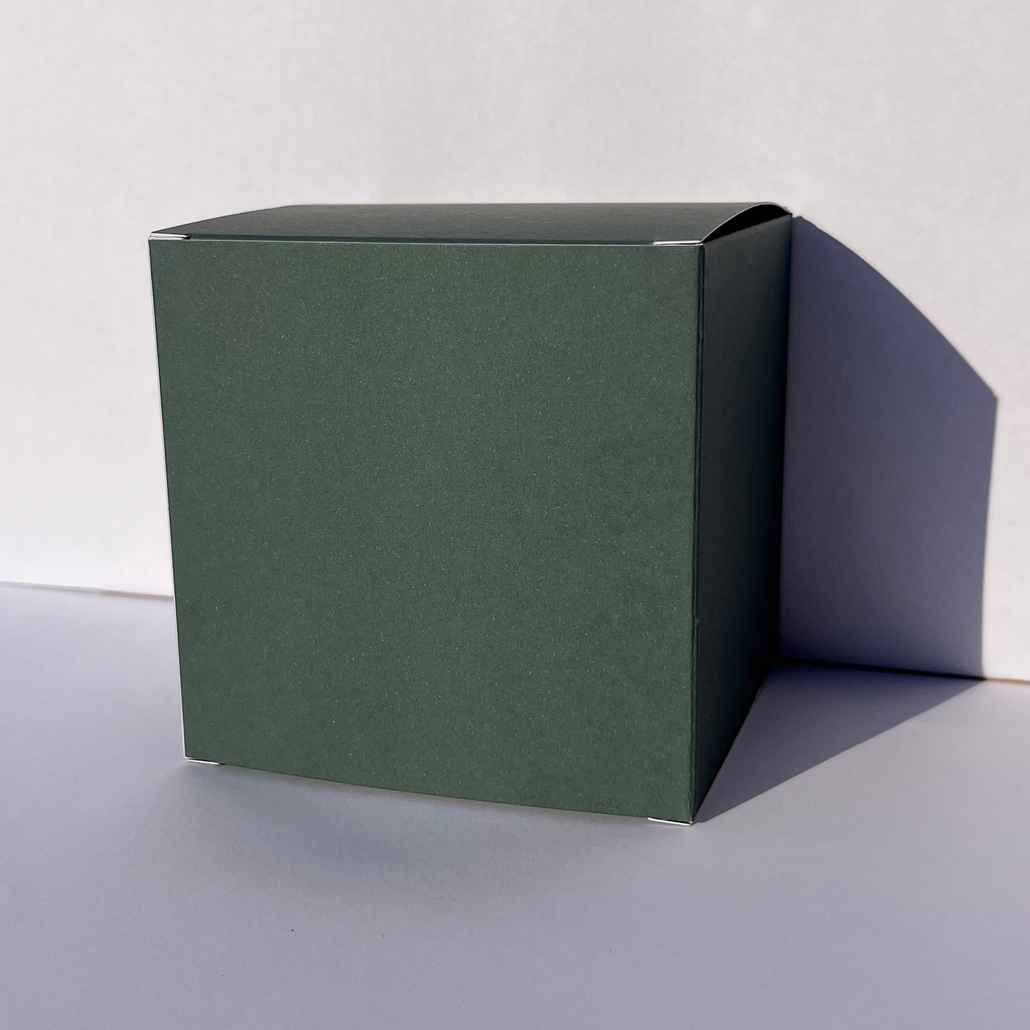 Forest Green Kraft Coloured Flat Pack Gift Candle Boxes 10x10x10 cm, Advent Calendar, Recycled and recyclable.