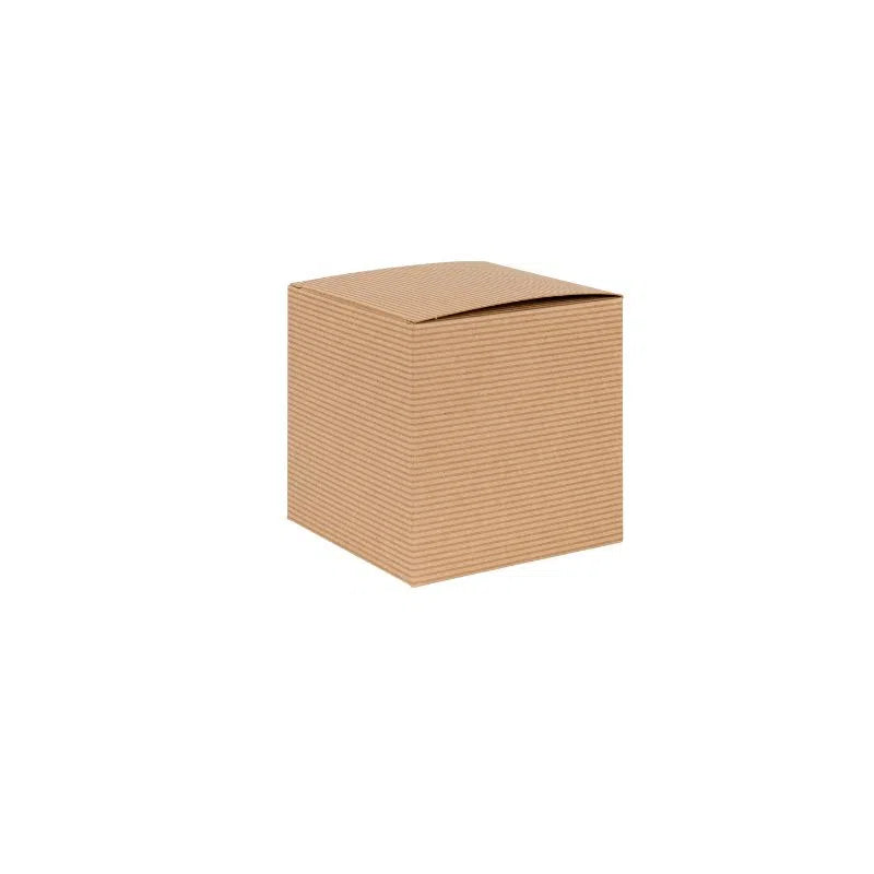 Stripe Kraft Flat Pack Gift Candle Boxes 10x10x10 cm, Advent Calendar, Recycled and recyclable.