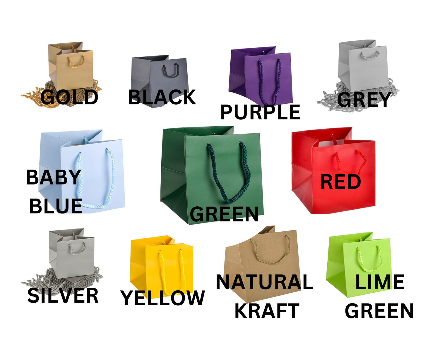 Premium Luxury Purple Paper Wedding Christmas Birthday Favour Hand Tie Gift Bags With Cotton Handles 17 x 17 x 17 cm