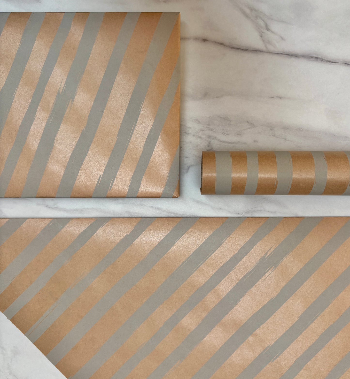 Wrapping Paper Blue Painted Stripes 50CM Wide Eco Friendly, 100% Recycled Kraft | Recyclable, Sustainable, Plastic Free Gift Wrap (Copy)