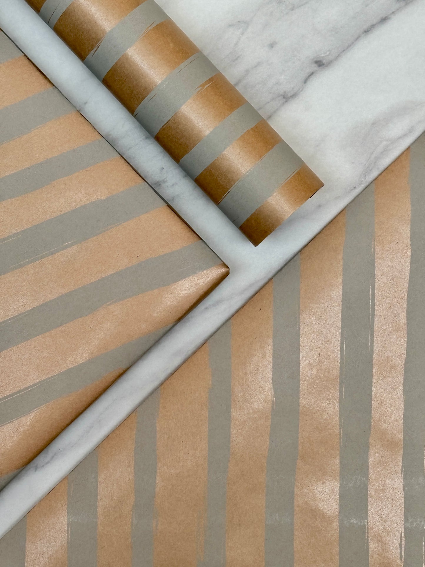 Wrapping Paper Blue Painted Stripes 50CM Wide Eco Friendly, 100% Recycled Kraft | Recyclable, Sustainable, Plastic Free Gift Wrap (Copy)