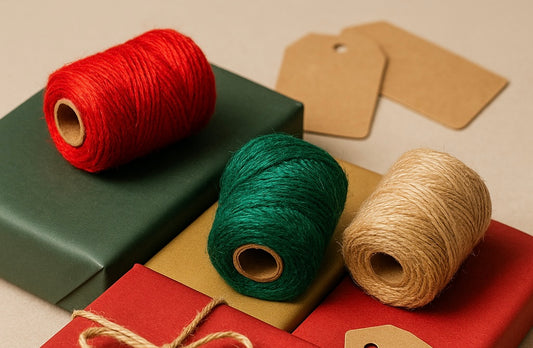 Christmas Twine Set – Red, Green & Natural Jute Cord – 30m Rolls (2mm) – Eco Friendly Gift Wrapping String | PurpleRama