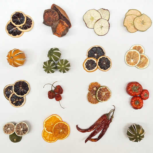 Pick & Mix Dried Fruit Collection – Choose 1–30 Pieces of Orange, Apple, Lime, Lemon, Bael, Pumpkin & Chillies | Eco Craft & Wreath Supplies