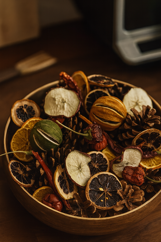 Winter sweet & spicy christmas dried fruit, cones and chilli potpourri mix 450g approx