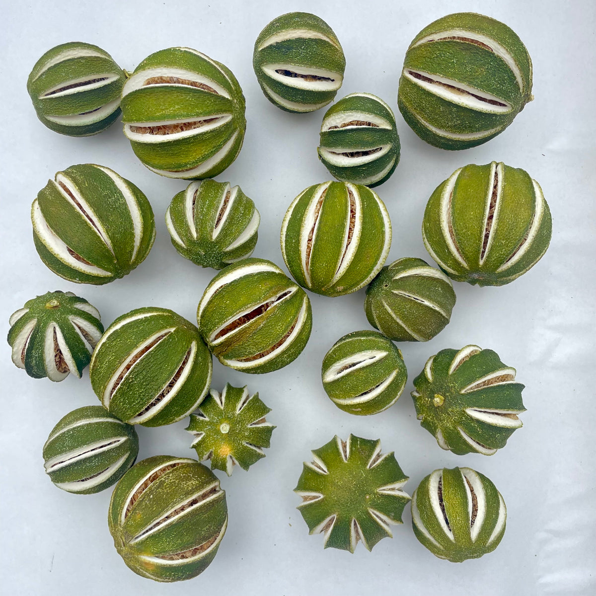 Dried Whole Green Limes & Whole Green Oranges – Mixed Packs of 6, 12, 18 or 24 PurpleRama