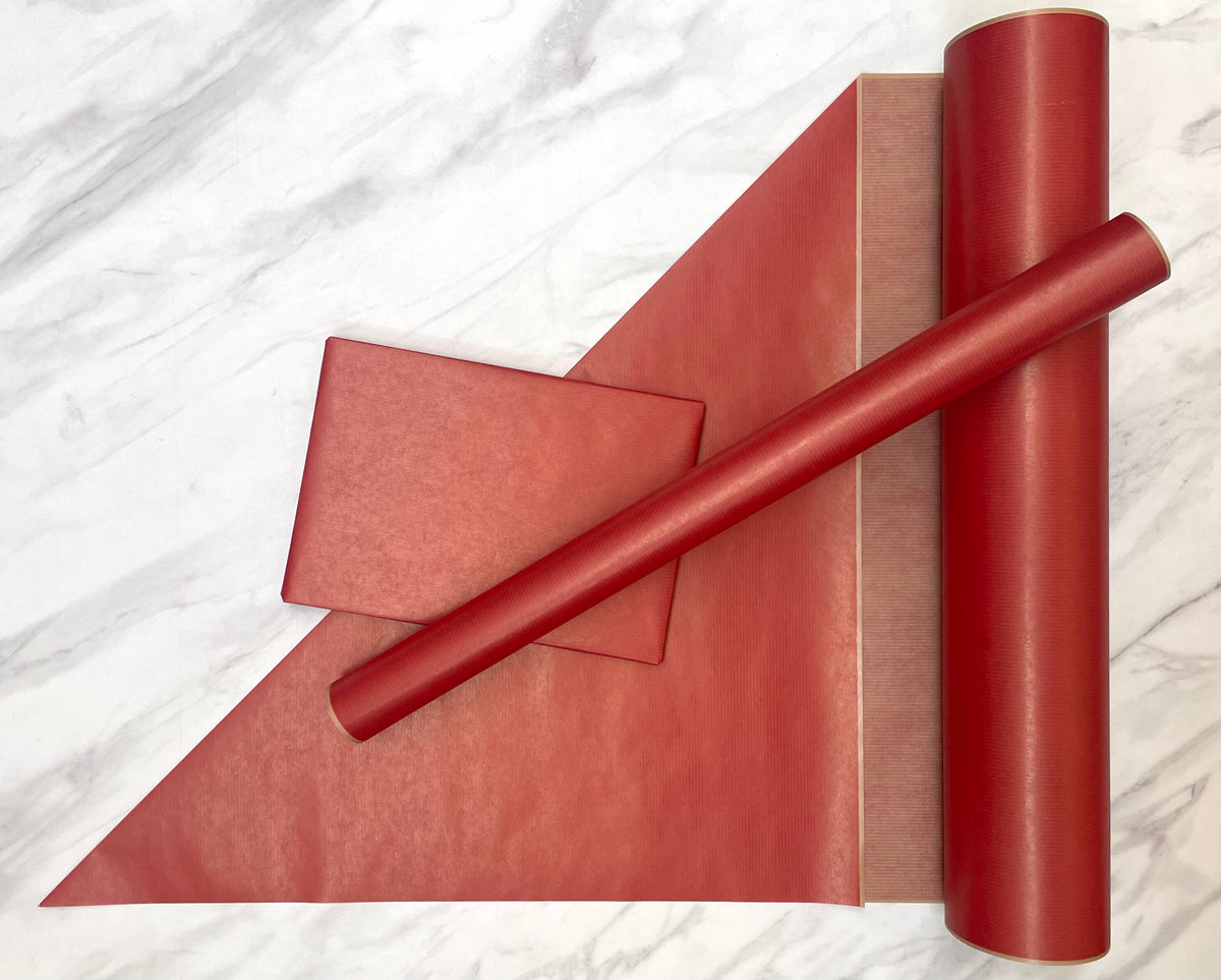 Christmas Red & Silver Kraft Wrapping Paper – 2 Colour Bundle