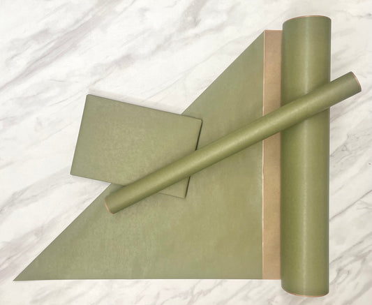 Wrapping Paper Sage Green 50CM Wide Eco Friendly, 100% Recycled Kraft | Recyclable, Sustainable, Plastic Free Gift Wrap-10 Metres Rolled