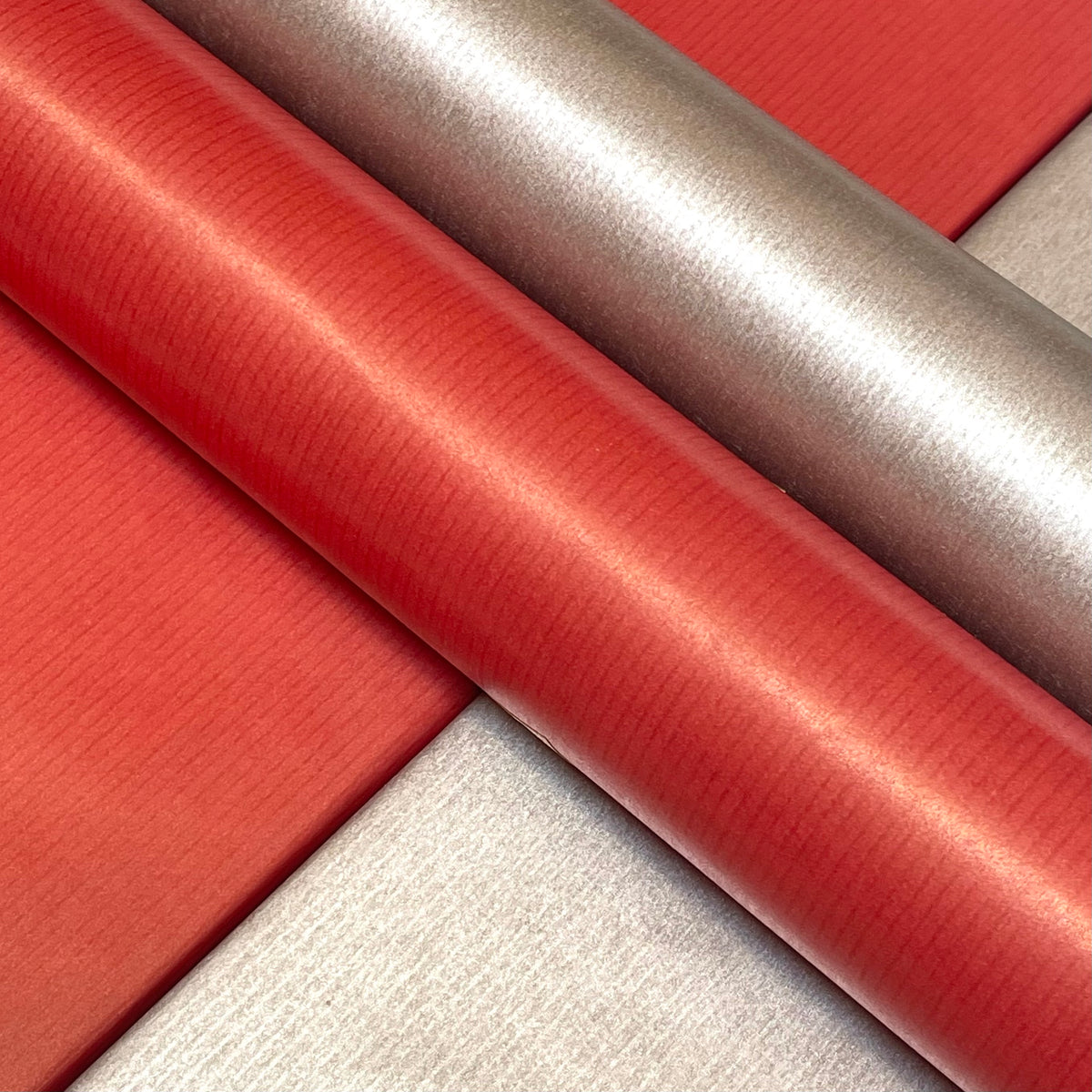 Christmas Red & Silver Kraft Wrapping Paper – 2 Colour Bundle