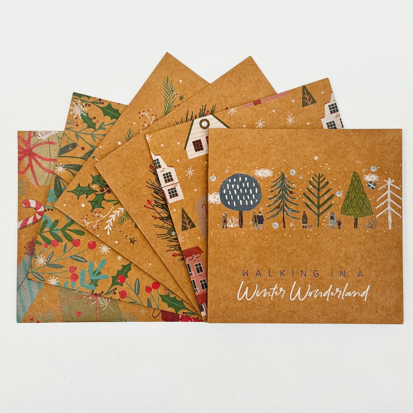 Eco Christmas Cards – Recyclable Kraft Greeting Card Set with Envelopes (Pack of 6–32)