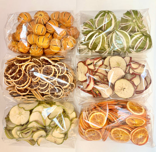 Decorative Dried Fruit Selection – Hand-Filled Bags with Apple, Orange Limes & Whole Mandarins | Natural