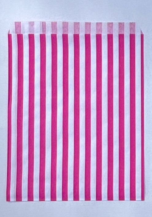 Eco Candy Stripe Paper Party Bags – Pink & Blue | Compostable Sweet & Gift Bags | 180mm x 228mm
