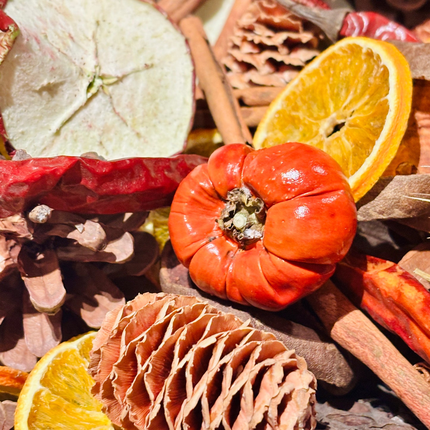 Spooky Spice Halloween Dried Fruit Mix 375g – Mini Pumpkins, Orange & Apple Slices, Pine Cones, Cinnamon & Chillies | Eco Autumn Display Decor