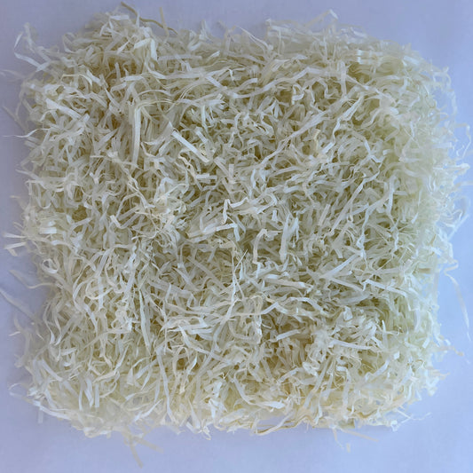 Cream shredded paper filler 25g eco friendly recycled packaging fill