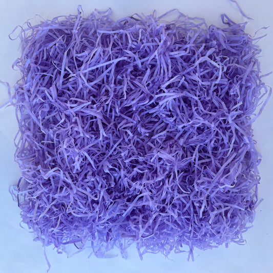 Lilac shredded paper filler 25g eco friendly recycled packaging fill