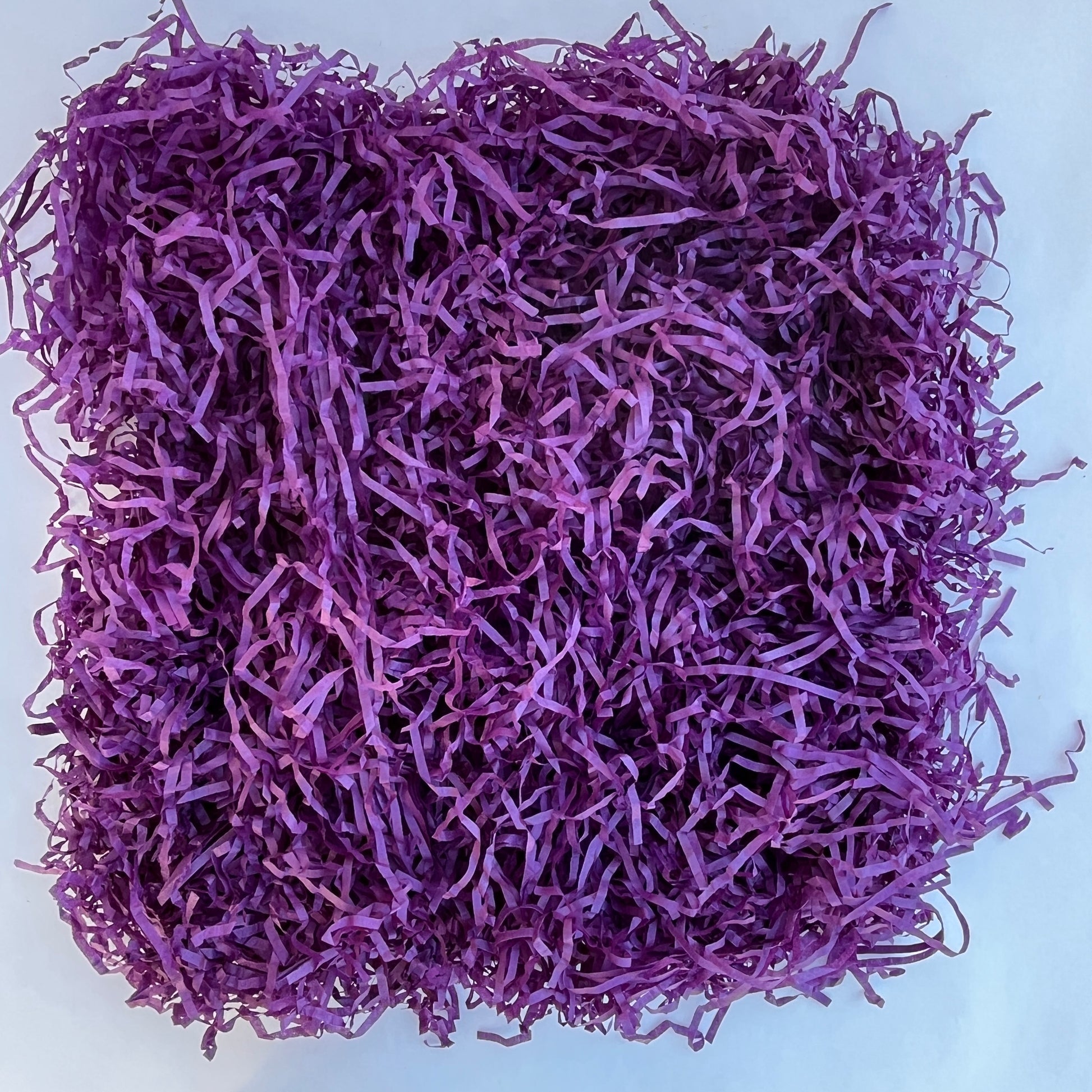 Purple shredded paper filler 25g eco friendly recycled packaging fill