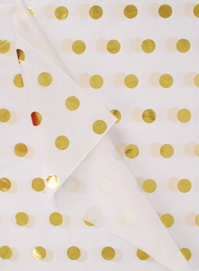 Gold Polka Dot Tissue Paper Sheets, Luxury Foil Tissue paper Birthday, Special Occasions, Gift Wrapping Paper, Luxury Eco Friendly Gift Wrap