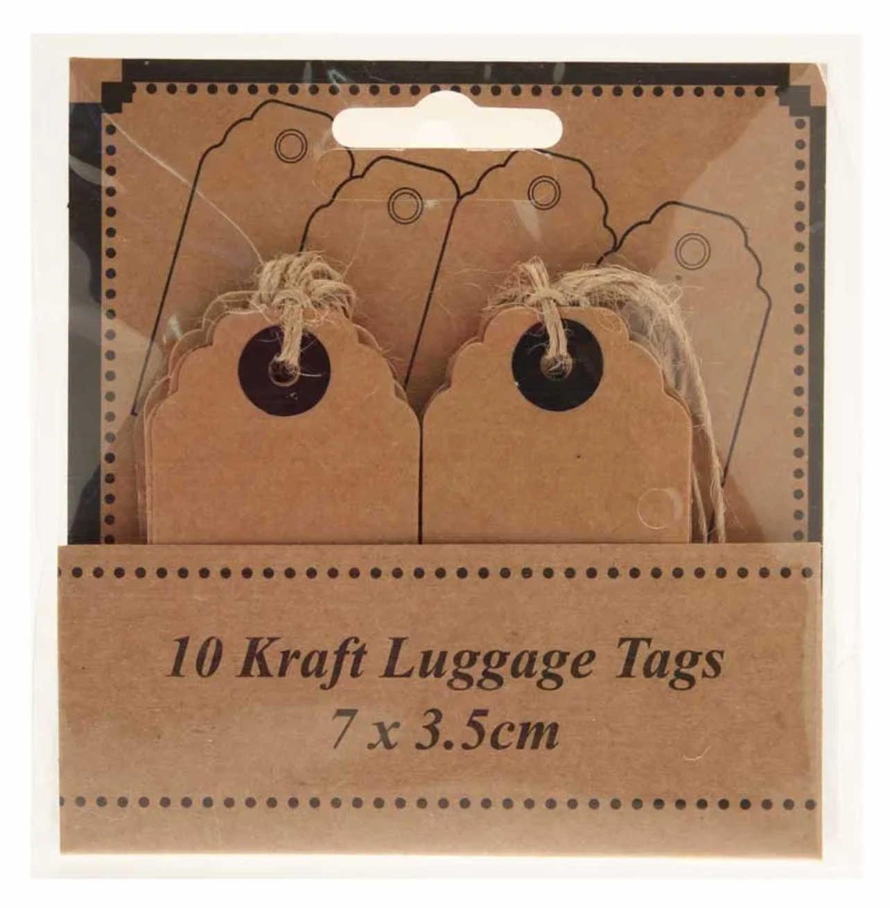 Kraft Luggage Tags – Pack of 10 (7.5 x 3.5cm)