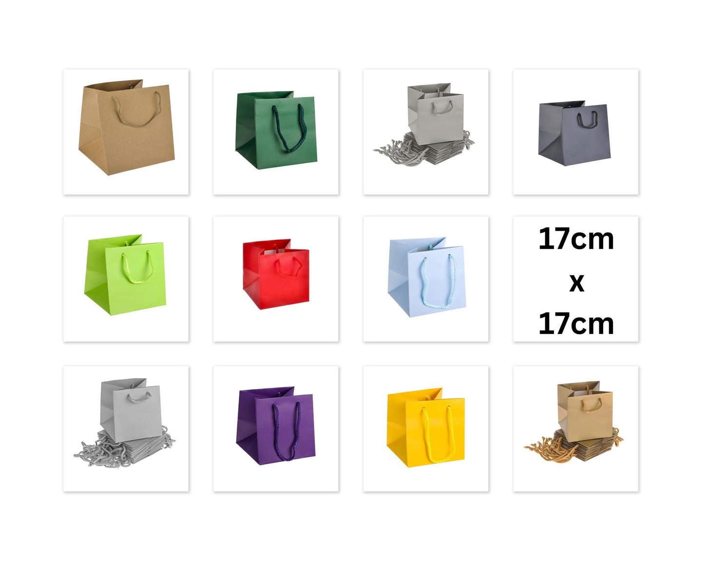 Premium Luxury Purple Paper Wedding Christmas Birthday Favour Hand Tie Gift Bags With Cotton Handles 17 x 17 x 17 cm