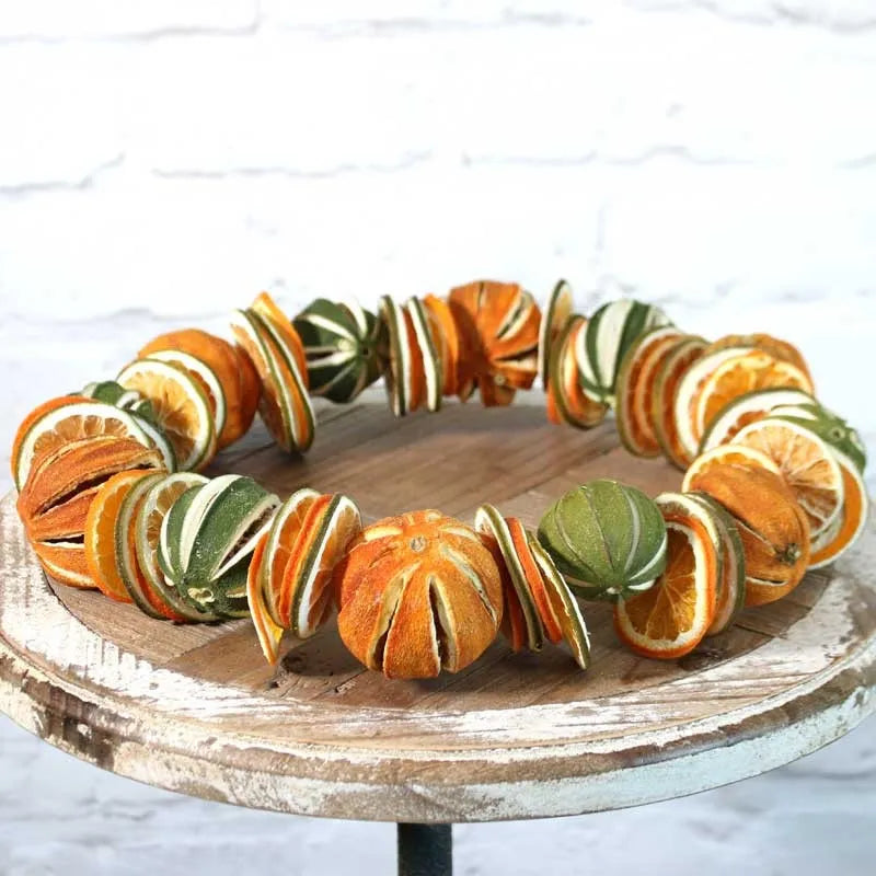 Handmade Natural Christmas Wreath – 26cm Dried Orange & Lime Ring