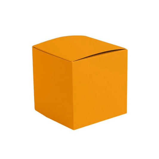 Bright Yellow Kraft Coloured Flat Pack Gift Candle Boxes 10x10x10 cm, Advent Calendar, Recycled and recyclable.