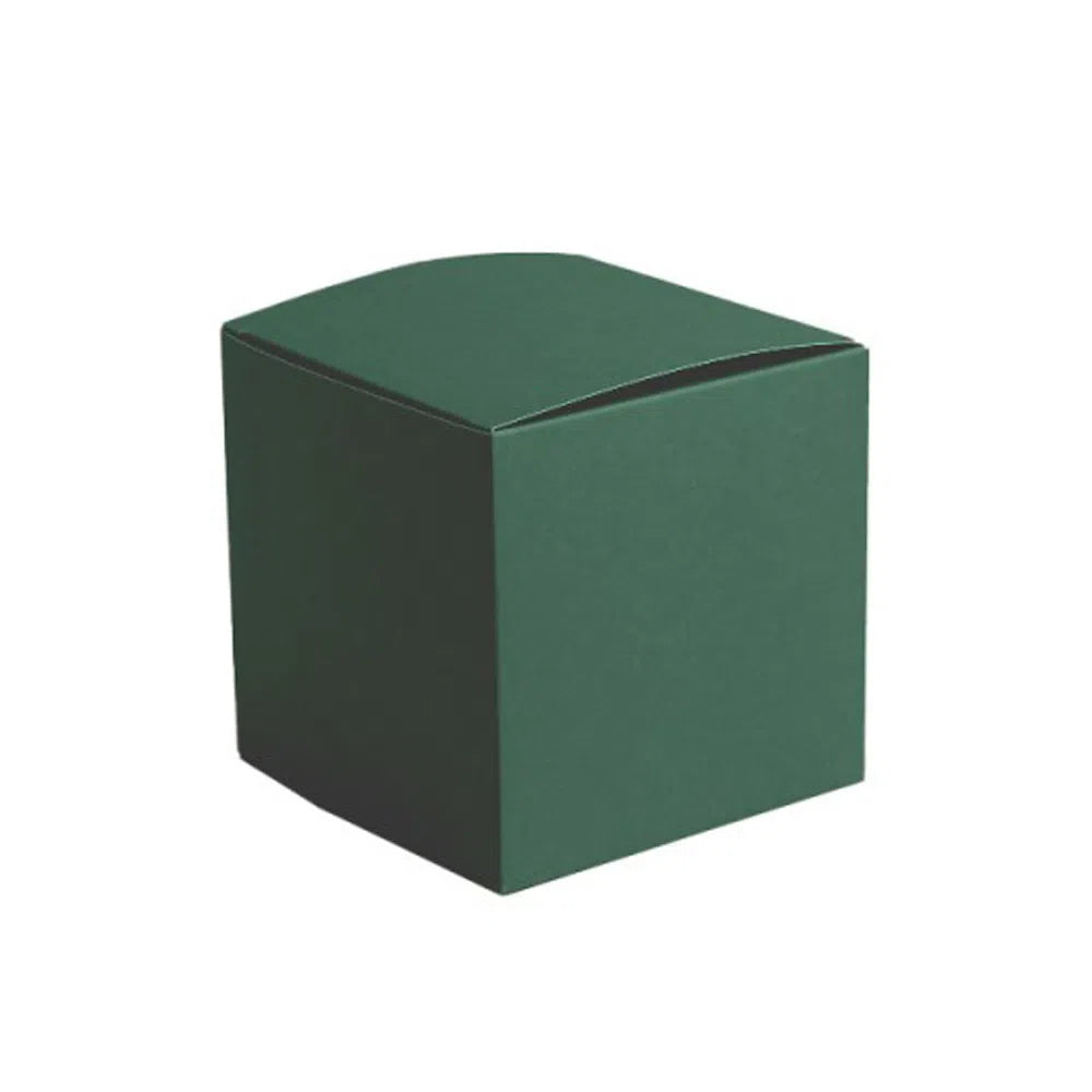 Forest Green Kraft Coloured Flat Pack Gift Candle Boxes 10x10x10 cm, Advent Calendar, Recycled and recyclable.