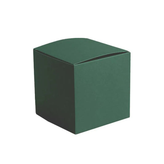 Forest Green Kraft Coloured Flat Pack Gift Candle Boxes 10x10x10 cm, Advent Calendar, Recycled and recyclable.