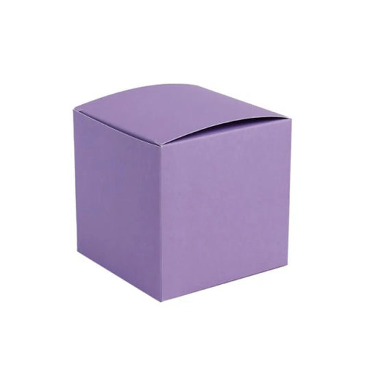 Lavender Kraft Coloured Flat Pack Gift Candle Boxes 10x10x10 cm, Advent Calendar, Recycled and recyclable.
