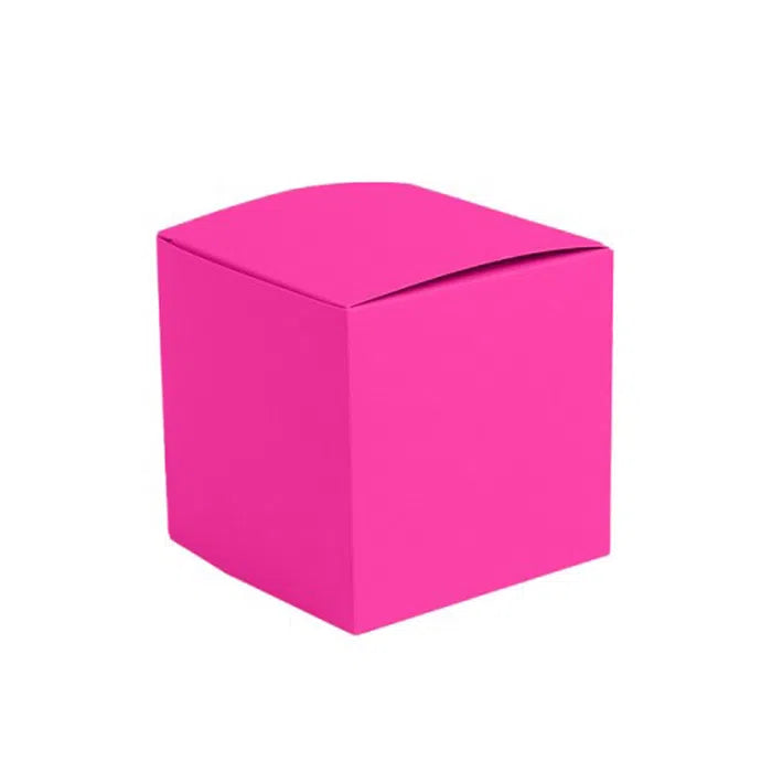 Magenta Florescent Hot Pink Kraft Coloured Flat Pack Gift Candle Boxes 10x10x10 cm, Advent Calendar, Recycled and recyclable.