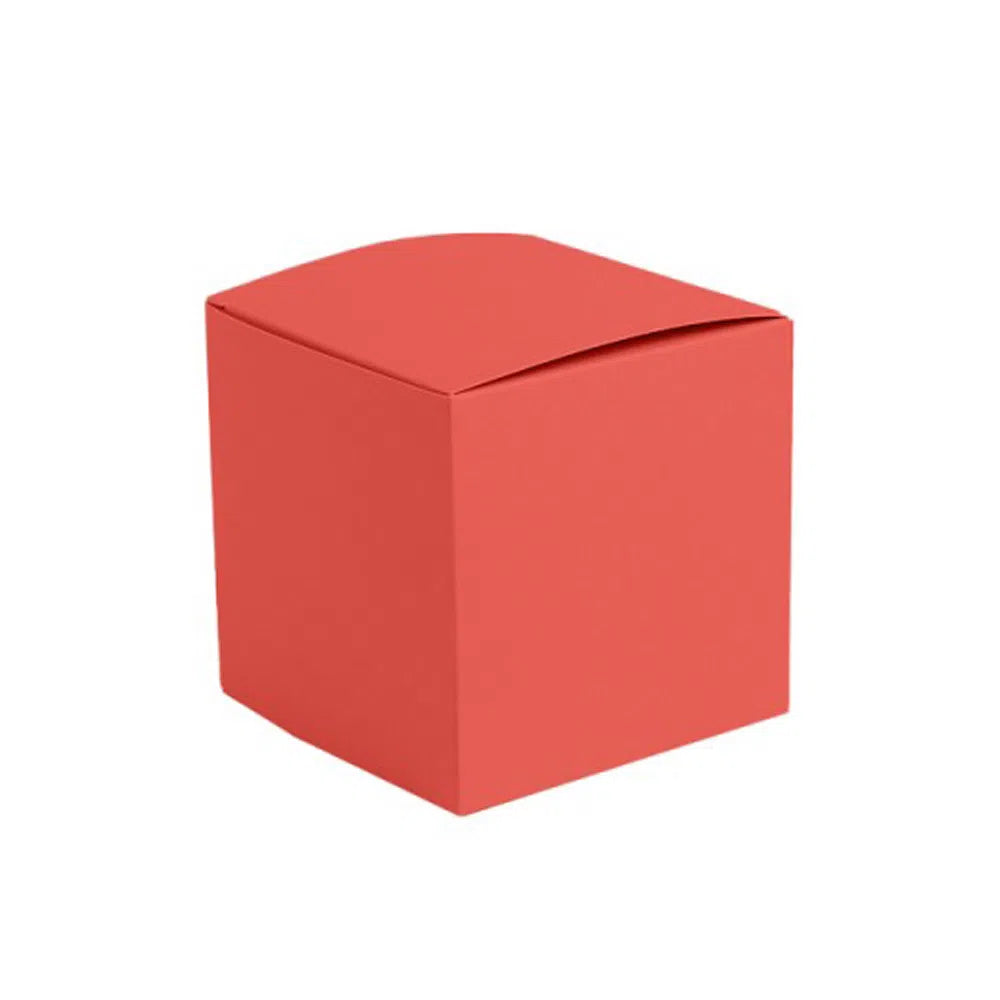 Bright Red Kraft Coloured Flat Pack Gift Candle Boxes 10x10x10 cm, Advent Calendar, Recycled and recyclable.