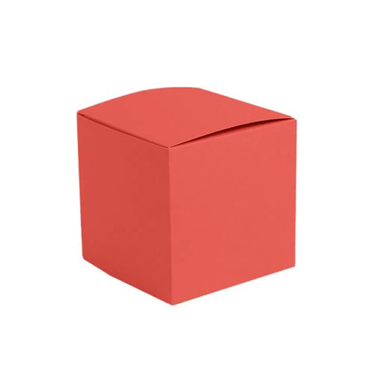 Bright Red Kraft Coloured Flat Pack Gift Candle Boxes 10x10x10 cm, Advent Calendar, Recycled and recyclable.