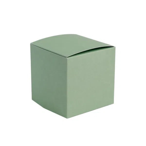 Smokey Green Sage Pistachio Kraft Coloured Flat Pack Gift Candle Boxes 10x10x10 cm, Advent Calendar, Recycled and recyclable.