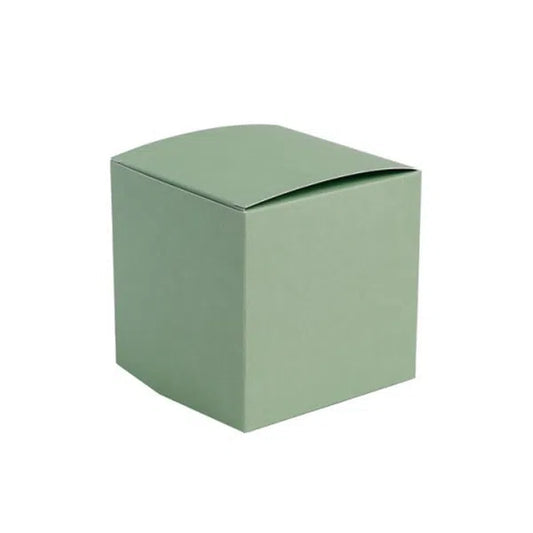 Smokey Green Sage Pistachio Kraft Coloured Flat Pack Gift Candle Boxes 10x10x10 cm, Advent Calendar, Recycled and recyclable.