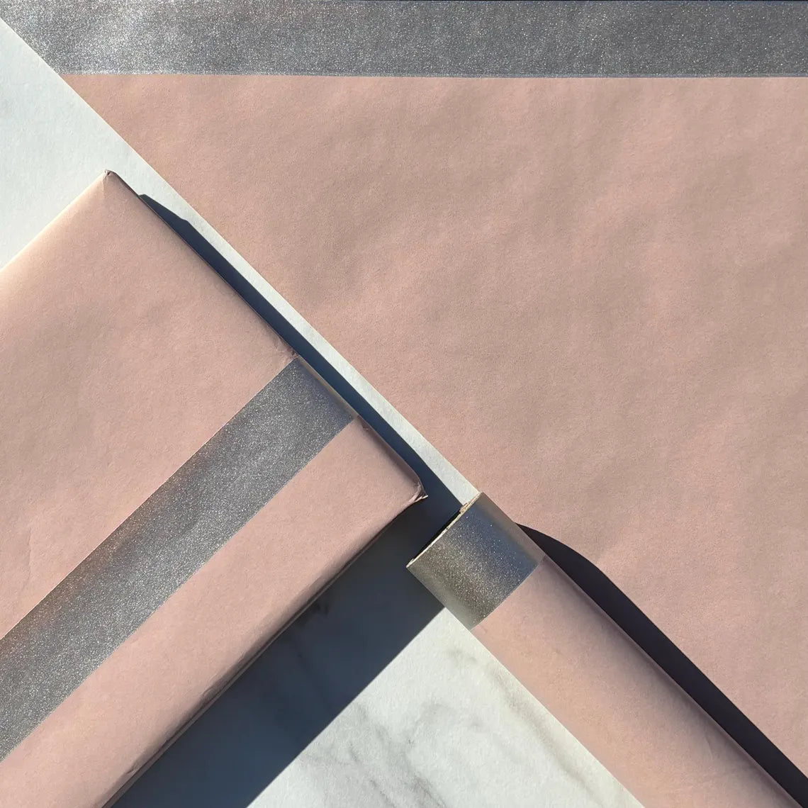 Pastel Pink Christmas Eco Friendly Gift Wrapping Paper, 100% Recycled & Recyclable, Sustainable Kraft Wrapping Paper, Birthday Gift Wrap