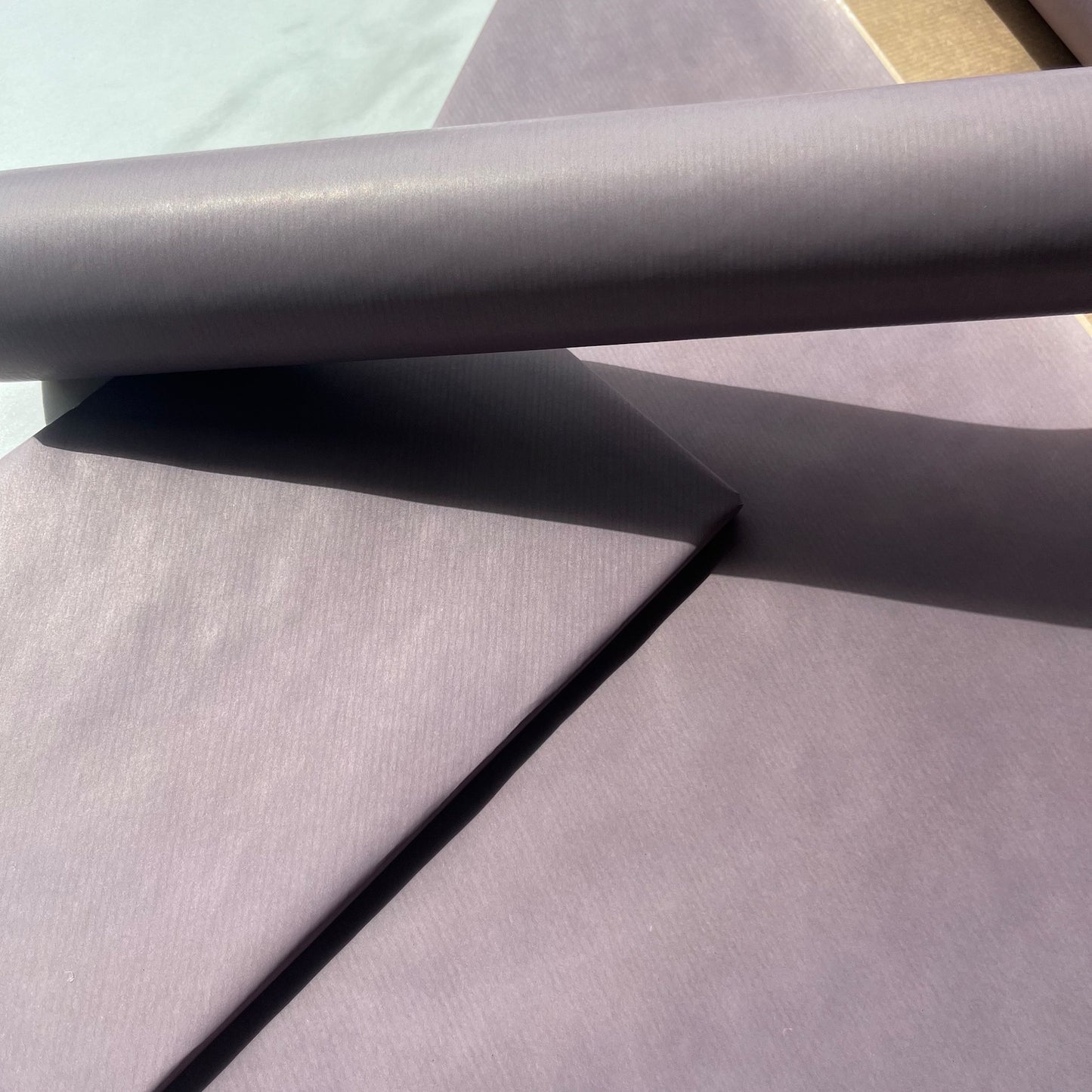Wrapping Paper Purple Lilac Lined 50CM Wide Eco Friendly, 100% Recycled Kraft | Recyclable, Sustainable, Plastic Free Gift Wrap
