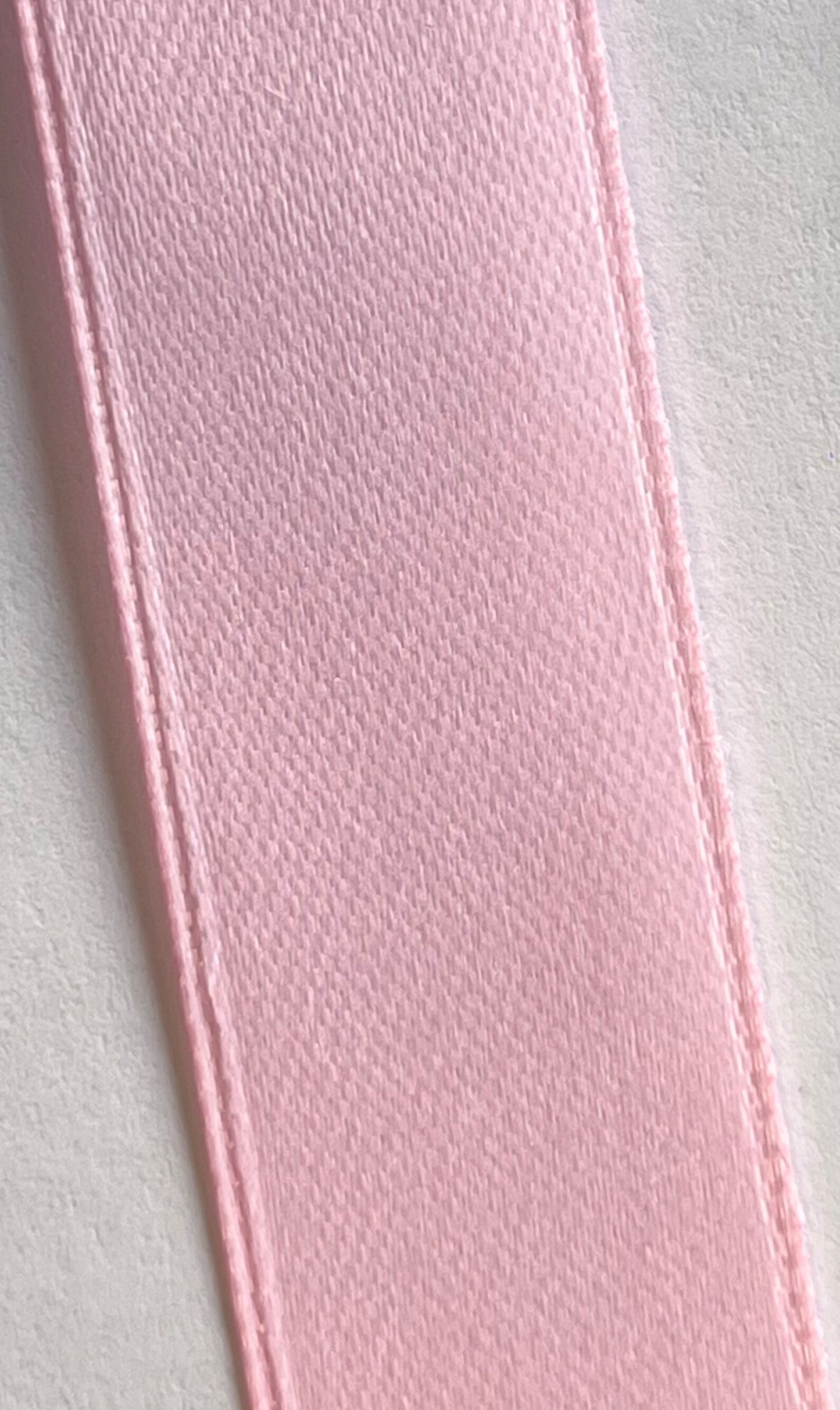 Baby Pink, Baby Blue, Black, Red or Green Satin Ribbon 7.5 or 15 Metres Long 2cm Wide.