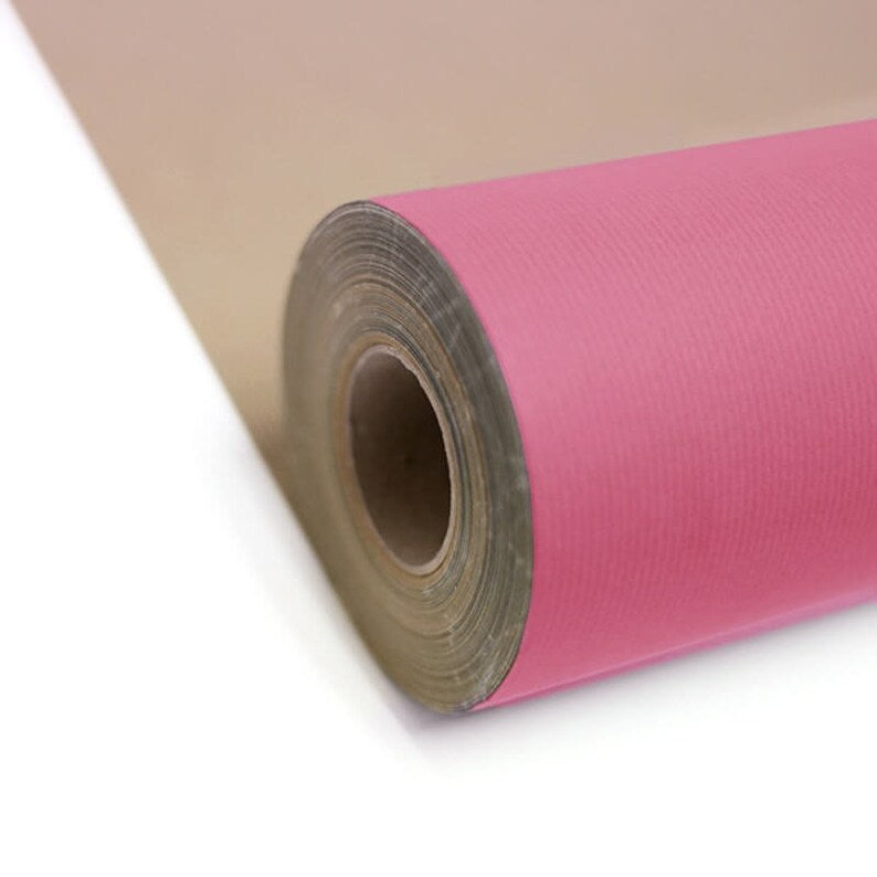 Hot Pink Eco Friendly Gift Wrapping Paper, 100% Recycled & Recyclable, Kraft Wrapping Paper, Birthday Wrapping Paper, Christmas Gift Wrap