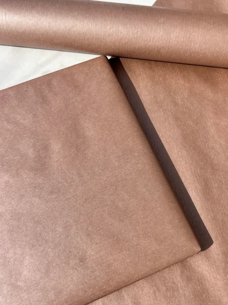 Metallic Rose Gold Eco Friendly Wrapping Paper 100% Recycled & Recyclable, Kraft Wrapping Paper, Birthday, Christmas Gift Wrap