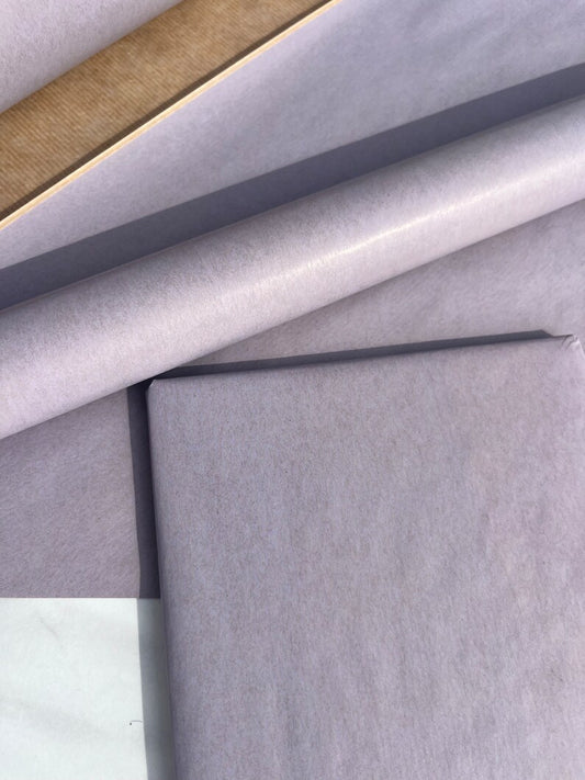 Wrapping Paper Pale lilac lined 50CM Wide Eco Friendly, 100% Recycled Kraft | Recyclable, Sustainable, Plastic Free Gift Wrap