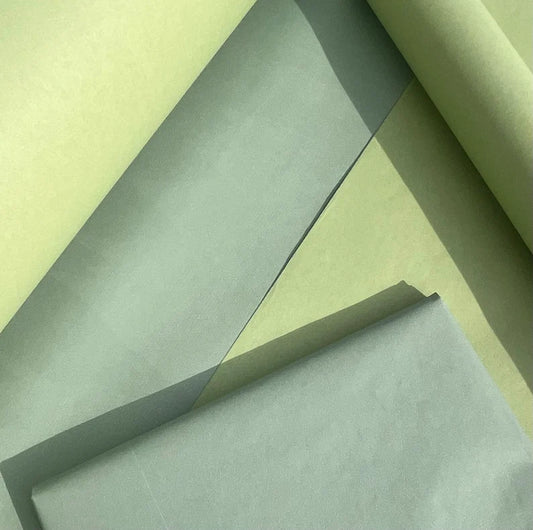 Wrapping Paper Sage/Eucalyptus Duo 50CM Wide Eco Friendly, 100% Recycled Kraft | Recyclable, Sustainable, Plastic Free Gift Wrap
