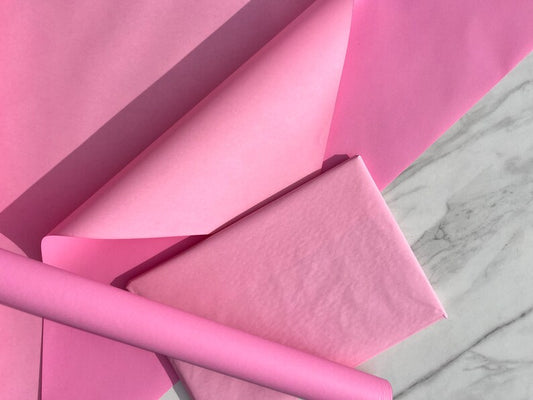 Wrapping Paper Pink/Dusky Duo 50CM Wide Eco Friendly, 100% Recycled Kraft | Recyclable, Sustainable, Plastic Free Gift Wrap