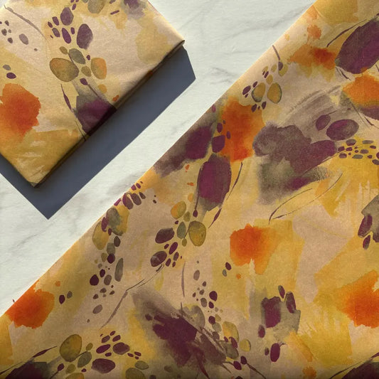 Wrapping Paper Autumn Colours 50CM Wide Eco Friendly, 100% Recycled Kraft | Recyclable, Sustainable, Plastic Free Gift Wrap
