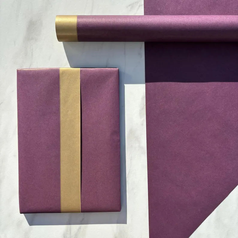 Forest Purple Christmas Eco Friendly Gift Wrapping Paper, 100% Recycled & Recyclable, Sustainable Kraft Wrapping Paper, Birthday Gift Wrap