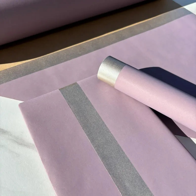 Pastel Purple Christmas Eco Friendly Gift Wrapping Paper, 100% Recycled & Recyclable, Sustainable Kraft Wrapping Paper, Birthday Gift Wrap