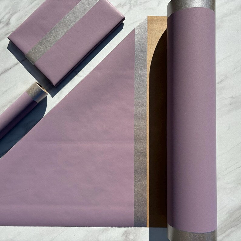 Pastel Purple Christmas Eco Friendly Gift Wrapping Paper, 100% Recycled & Recyclable, Sustainable Kraft Wrapping Paper, Birthday Gift Wrap